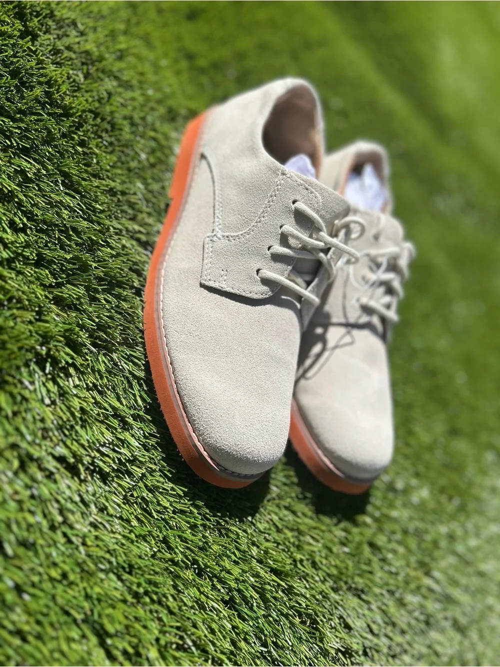 Florsheim Boys’ White Suede Oxford 👞🤍 – Size 5M – Genuine Leather – NEW